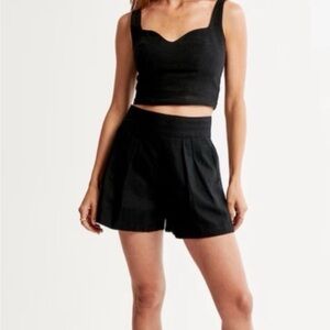 Abercrombie & Fitch Classic Black Linen Blend Shorts Sz M